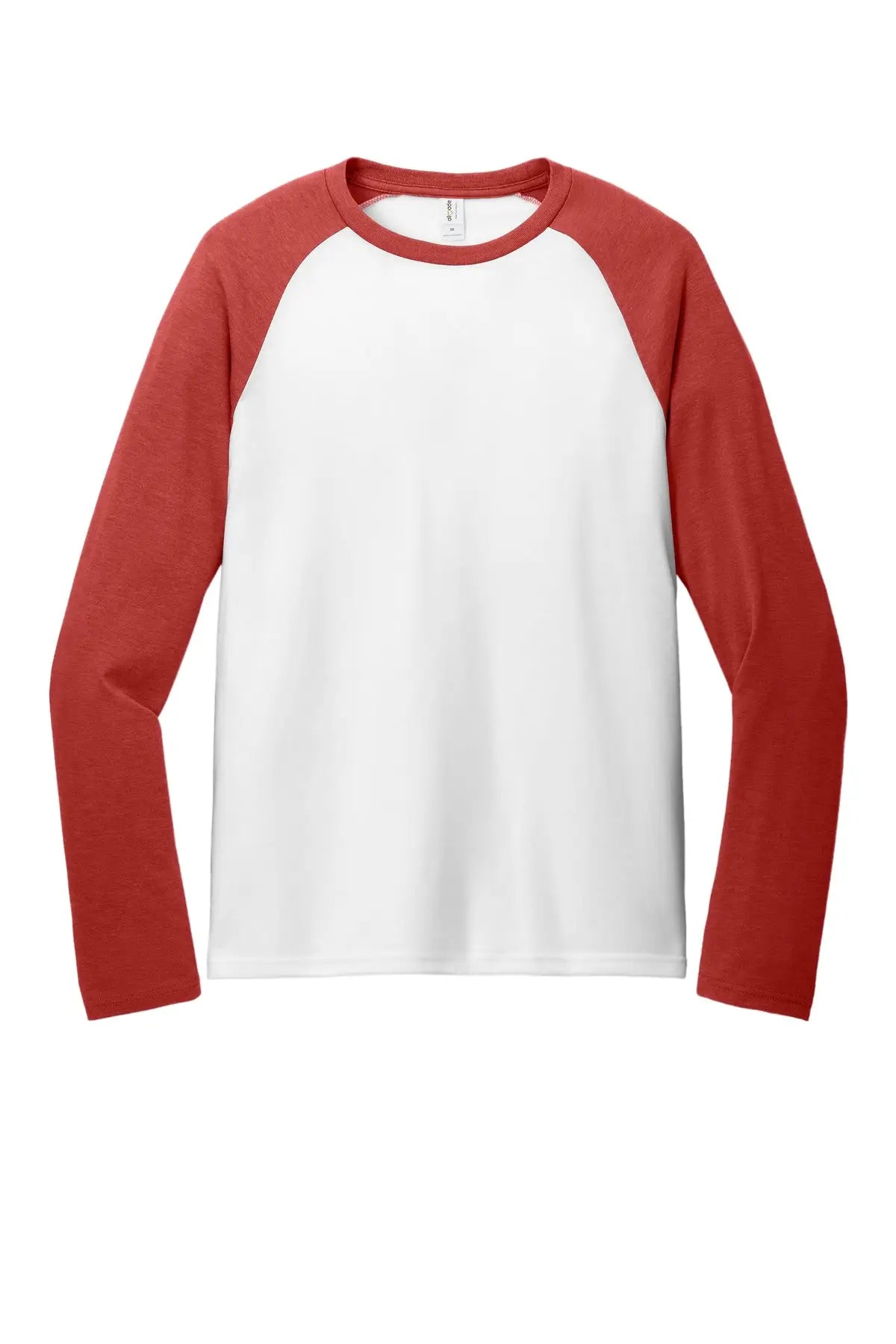Allmade Al6009 Allmade Unisex Tri-blend Long Sleeve Colorblock Raglan - Rise Up Red Bright White