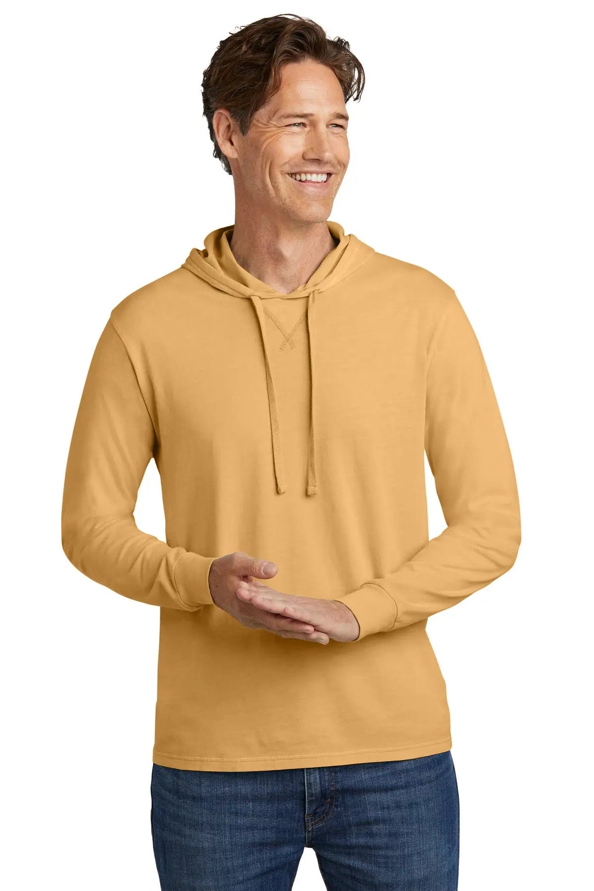 Allmade Al6305 Allmade Unisex Mineral Dye Organic Cotton Hoodie Tee - Golden Wheat - Adult Xs