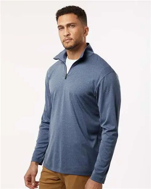 Allpro 41870 Pro-lock Performance Quarter-zip Pullover - Heather Navy