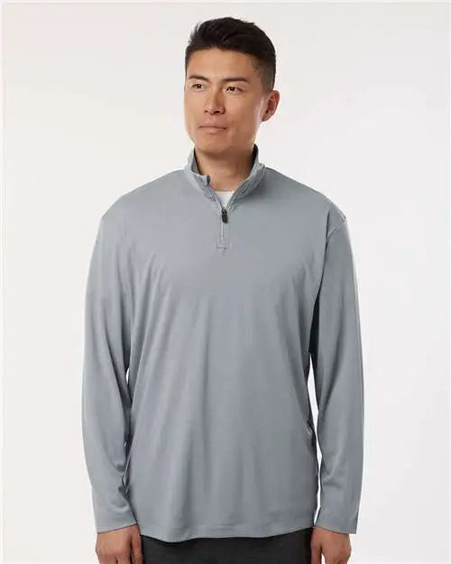 Allpro 41870 Pro-lock Performance Quarter-zip Pullover - Heather Steel