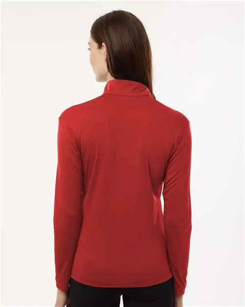Allpro 41870l Pro-lock Women’s Performance Quarter-zip Pullover - Red