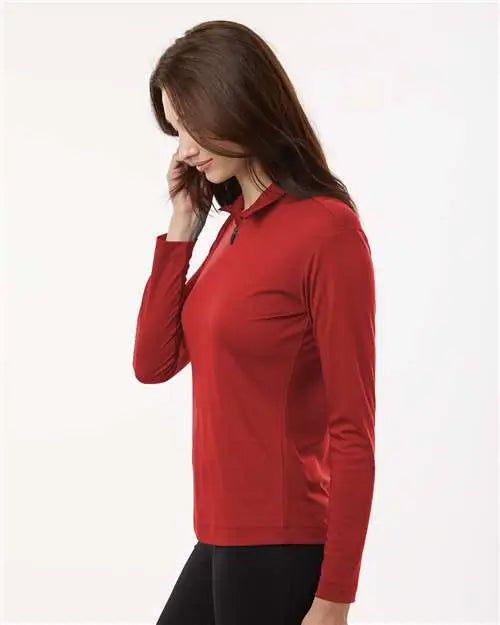 Allpro 41870l Pro-lock Women’s Performance Quarter-zip Pullover - Red