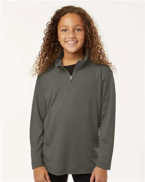 Allpro 41870y Pro-lock Youth Performance Quarter-zip Pullover - Charcoal