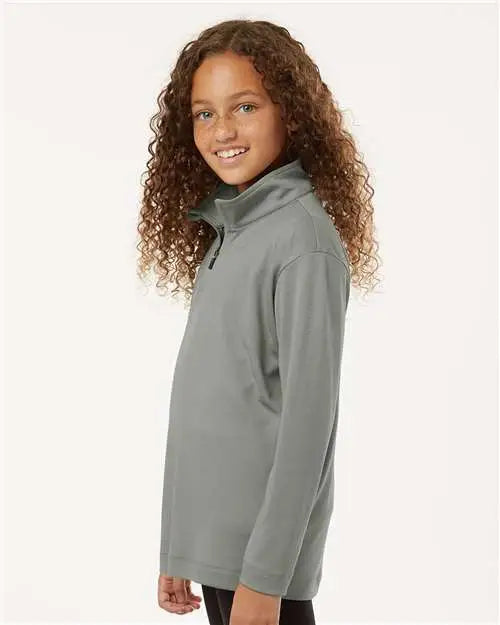 Allpro 41870y Pro-lock Youth Performance Quarter-zip Pullover - Graystone