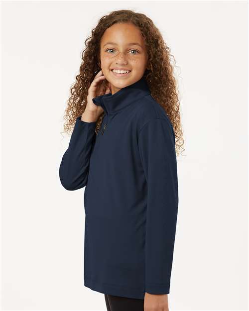Allpro 41870y Pro-lock Youth Performance Quarter-zip Pullover - Heather Navy