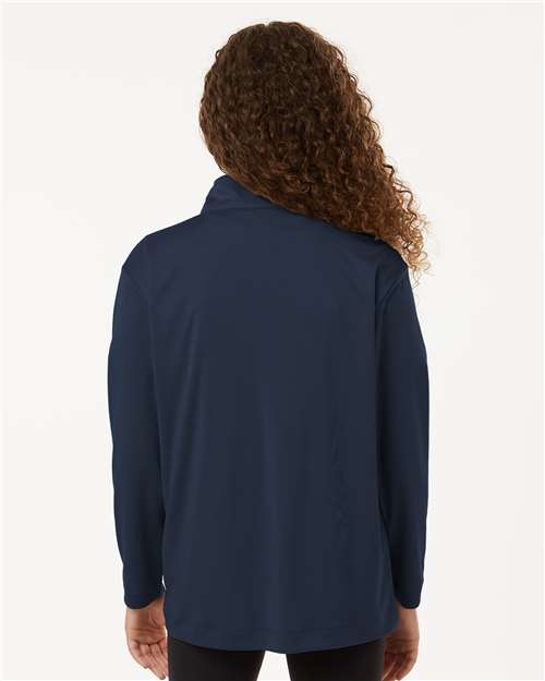 Allpro 41870y Pro-lock Youth Performance Quarter-zip Pullover - Heather Navy