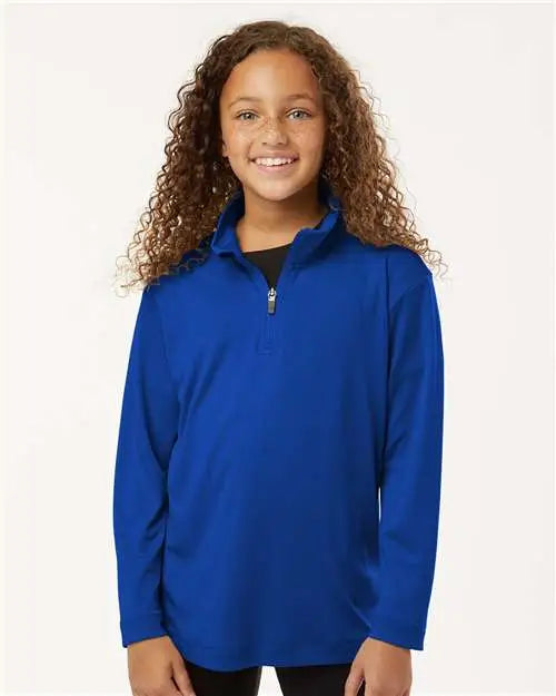 Allpro 41870y Pro-lock Youth Performance Quarter-zip Pullover - Royal