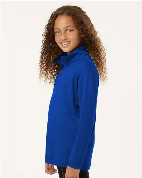 Allpro 41870y Pro-lock Youth Performance Quarter-zip Pullover - Royal