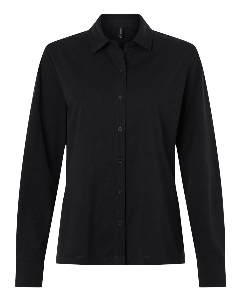Allpro 41spll Women’s Pro-flex Sorona Button Down Shirt - Black