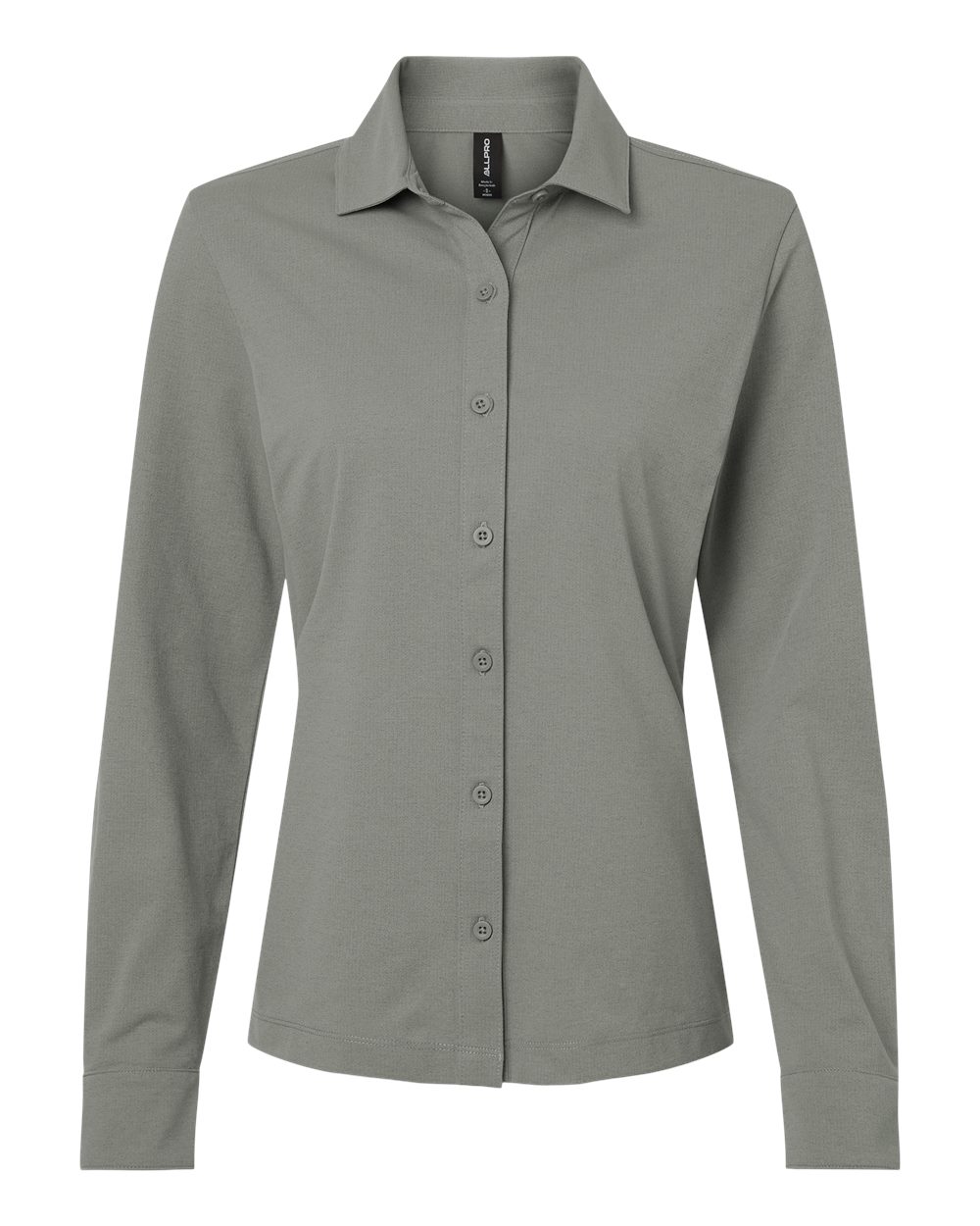 Allpro 41spll Women’s Pro-flex Sorona Button Down Shirt - Greystone