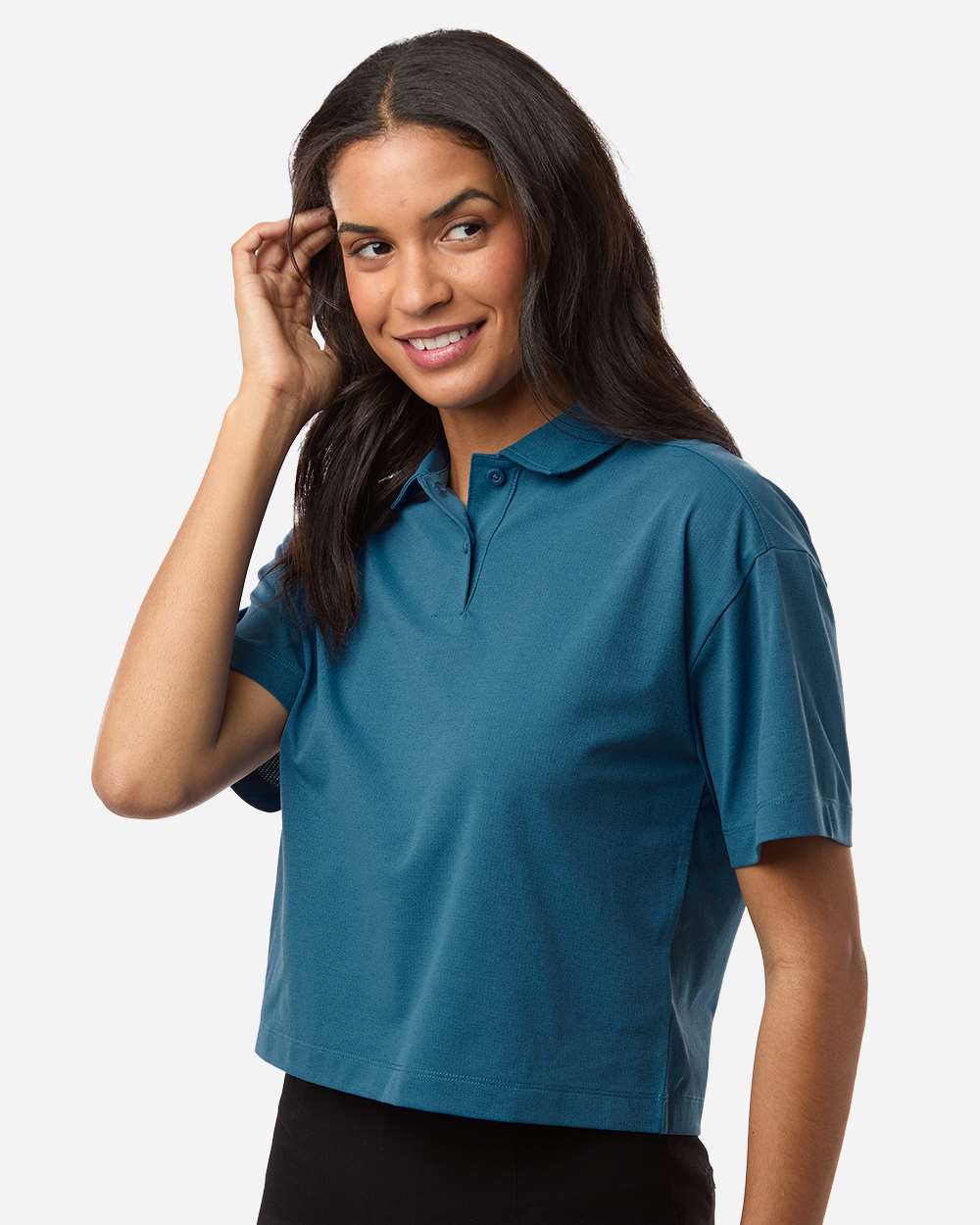 Allpro 41spml Women’s Pro-flex Sorona Boxy Polo - Pacific Blue