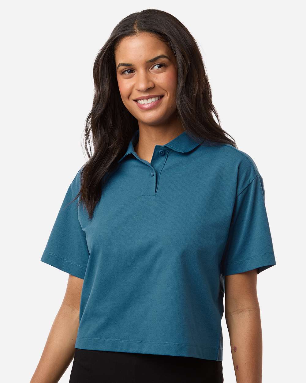 Allpro 41spml Women’s Pro-flex Sorona Boxy Polo - Pacific Blue