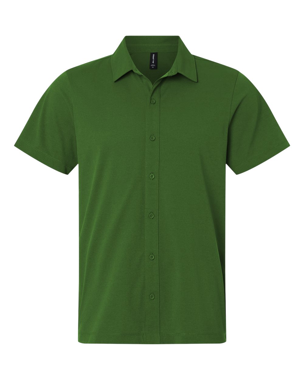 Allpro 41spss Men’s Pro-flex Sorona® Button Down Short Sleeve Shirt - Olive Green