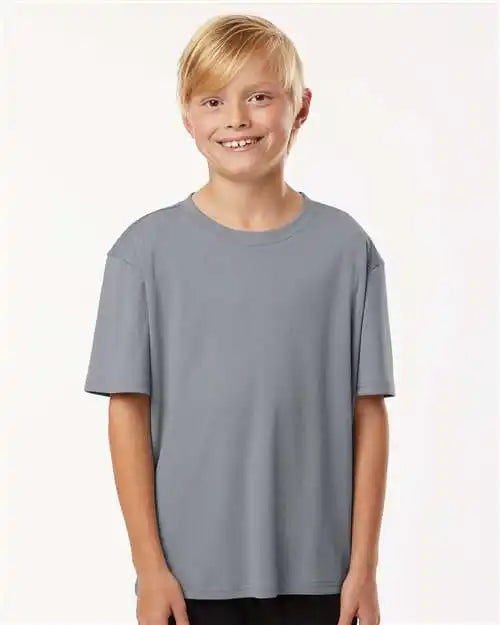 Allpro 48000y Pro-lock Youth Performance T-shirt - Heather Steel