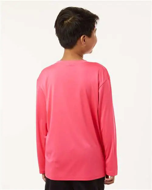 Allpro 48400y Pro-lock Youth Performance Long Sleeve T-shirt - Bright Pink