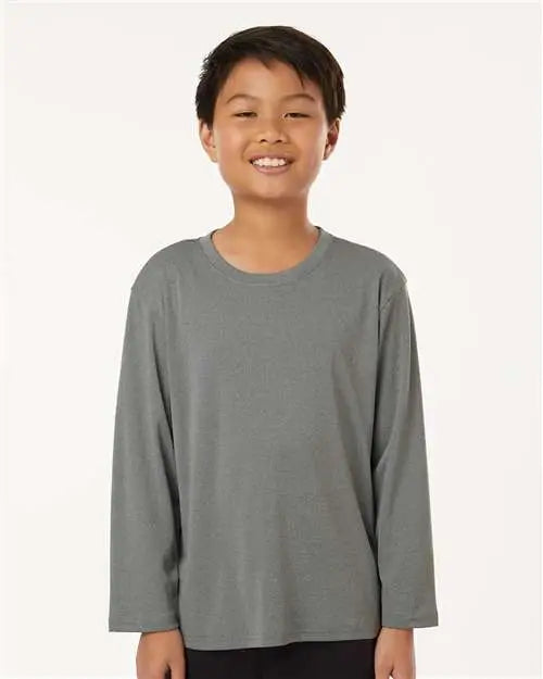 Allpro 48400y Pro-lock Youth Performance Long Sleeve T-shirt - Heather Granite
