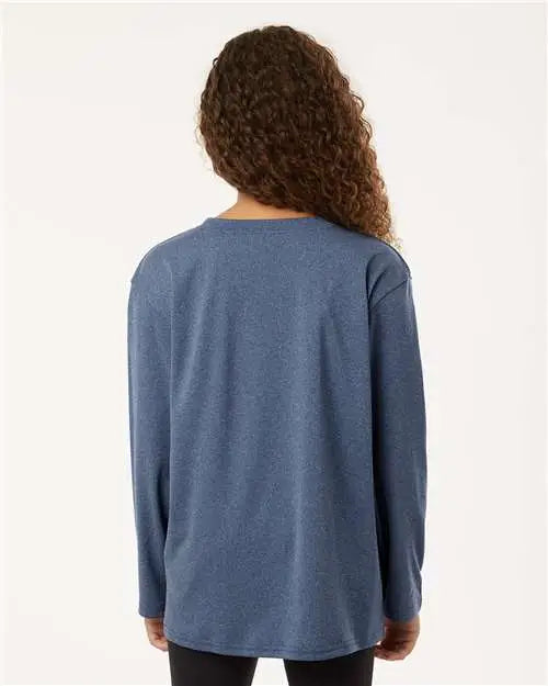 Allpro 48400y Pro-lock Youth Performance Long Sleeve T-shirt - Heather Navy