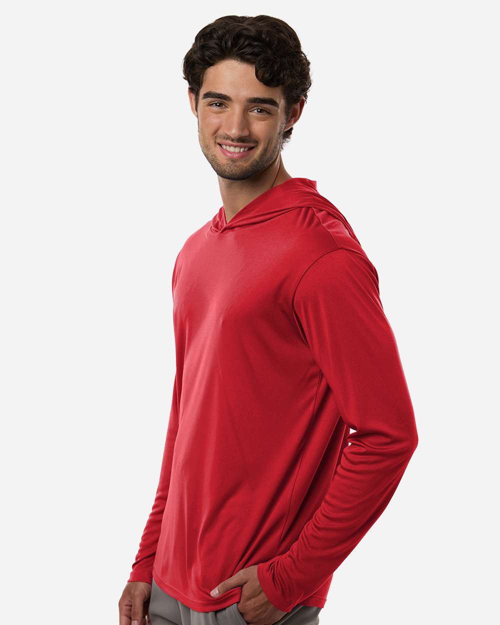 Allpro 48510 Unisex Pro-lock Performance Hooded Long Sleeve T-shirt - Red