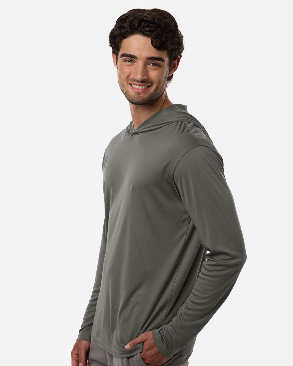 Allpro 48510 Unisex Pro-lock Performance Hooded Long Sleeve T-shirt - Charcoal