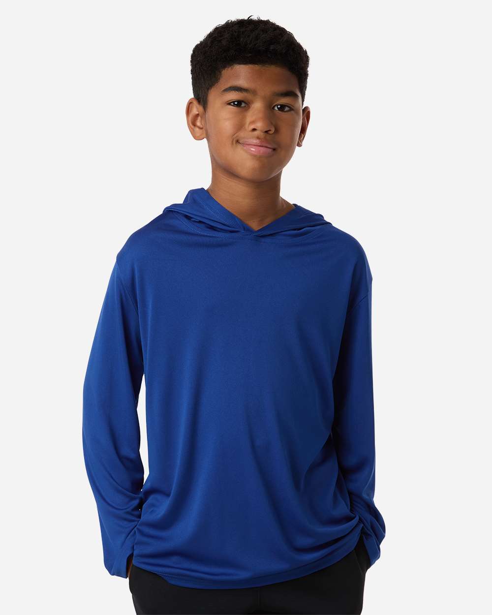 Allpro 48510y Youth Pro-lock Performance Hooded Long Sleeve T-shirt - Royal