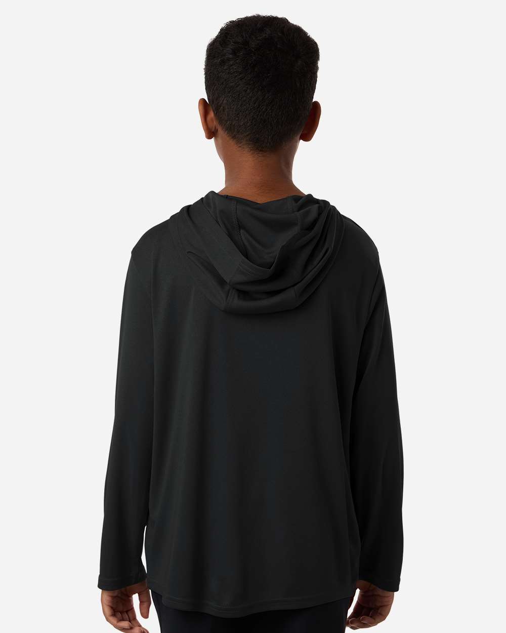 Allpro 48510y Youth Pro-lock Performance Hooded Long Sleeve T-shirt - Black