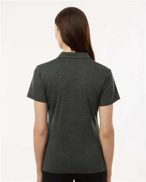 Allpro 4hm00l Women’s Performance Mélange Polo - Black Melange