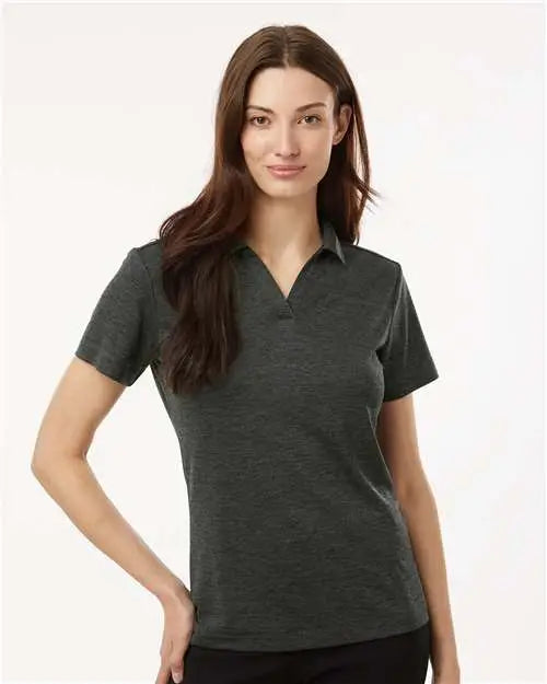 Allpro 4hm00l Women’s Performance Mélange Polo - Black Melange