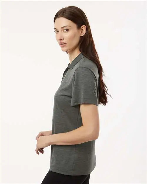 Allpro 4hm00l Women’s Performance Mélange Polo - Charcoal Melange
