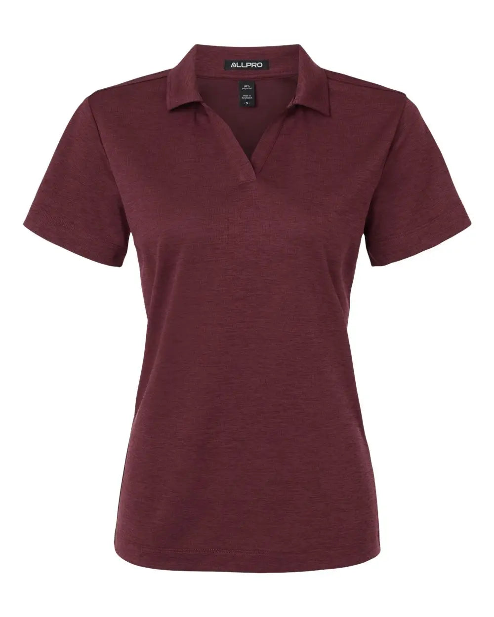 Allpro 4hm00l Women’s Performance Mélange Polo - Maroon Melange - Ladies s