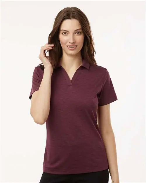 Allpro 4hm00l Women’s Performance Mélange Polo - Maroon Melange