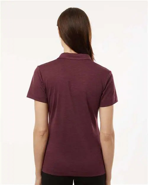 Allpro 4hm00l Women’s Performance Mélange Polo - Maroon Melange