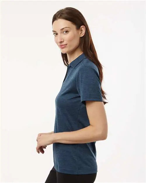 Allpro 4hm00l Women’s Performance Mélange Polo - Navy Melange