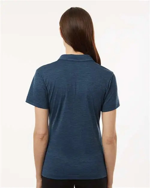 Allpro 4hm00l Women’s Performance Mélange Polo - Navy Melange