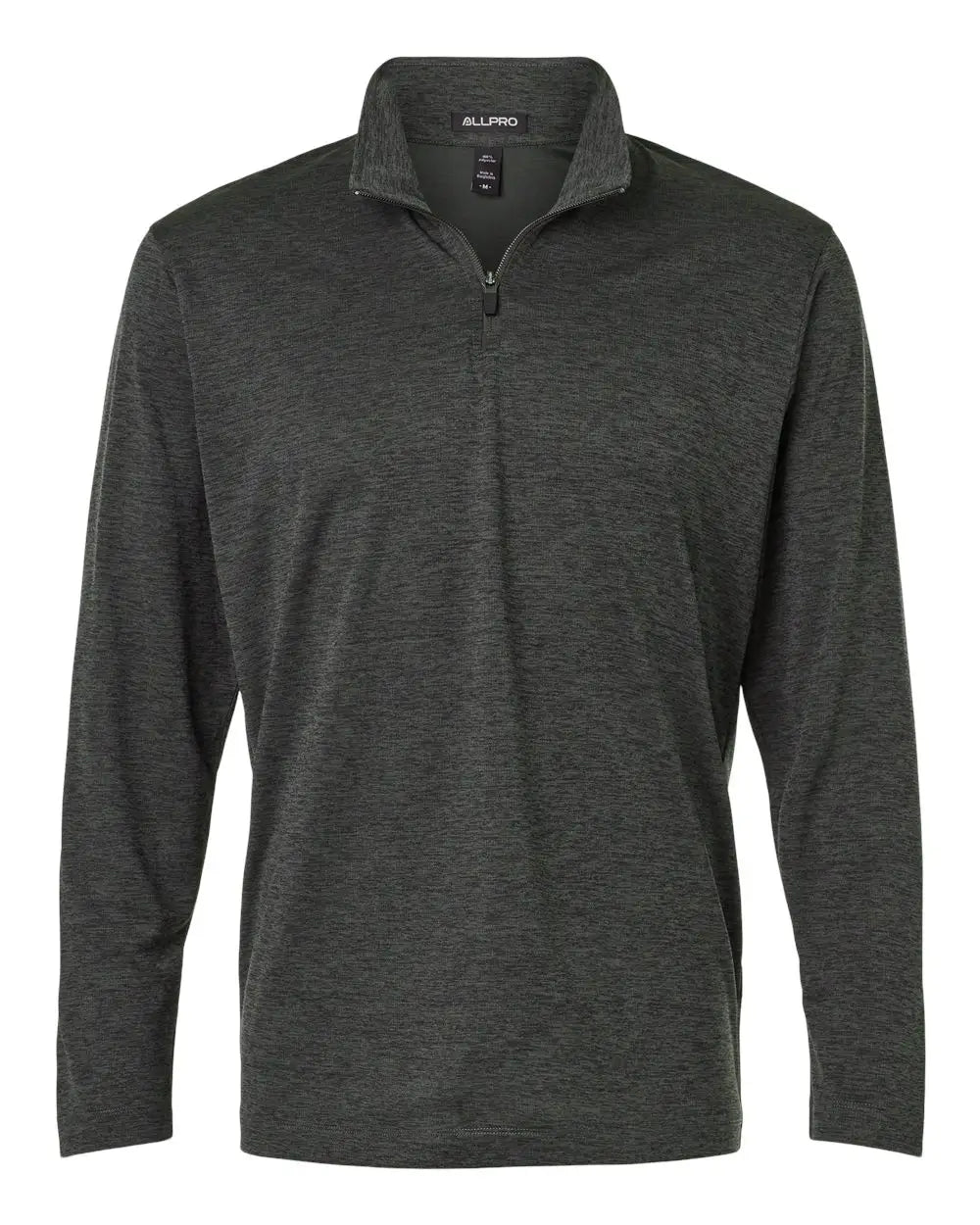 Allpro 4hm700 Performance Mãlange Quarter-zip Pullover - Black Melange