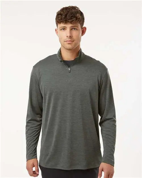 Allpro 4hm700 Performance Mãlange Quarter-zip Pullover - Charcoal Melange
