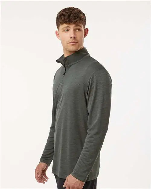 Allpro 4hm700 Performance Mãlange Quarter-zip Pullover - Charcoal Melange