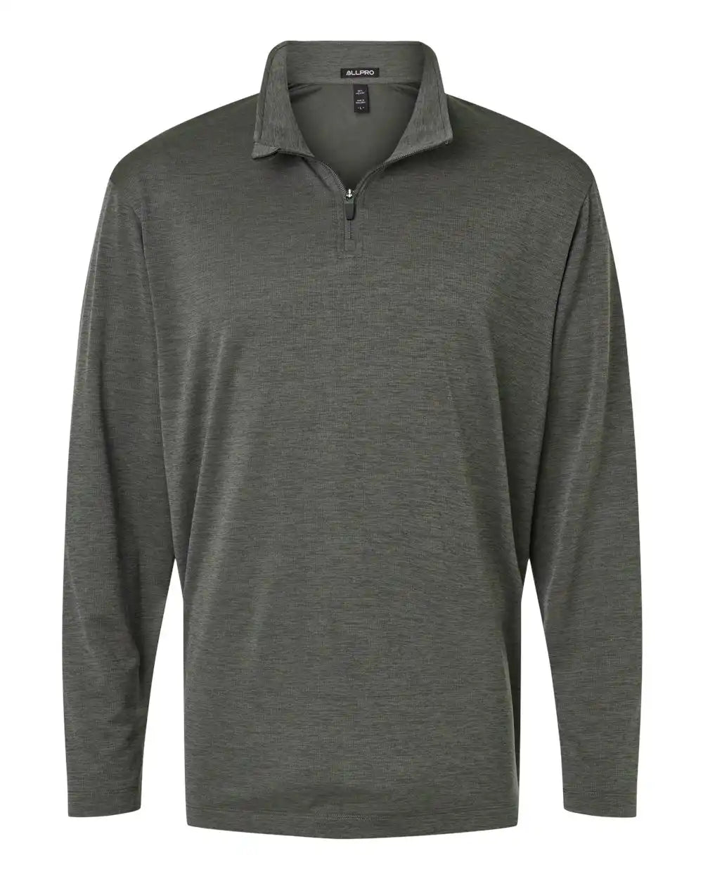 Allpro 4hm700 Performance Mélange Quarter-zip Pullover - Charcoal Melange - Xs