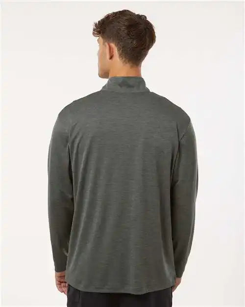 Allpro 4hm700 Performance Mélange Quarter-zip Pullover - Charcoal Melange