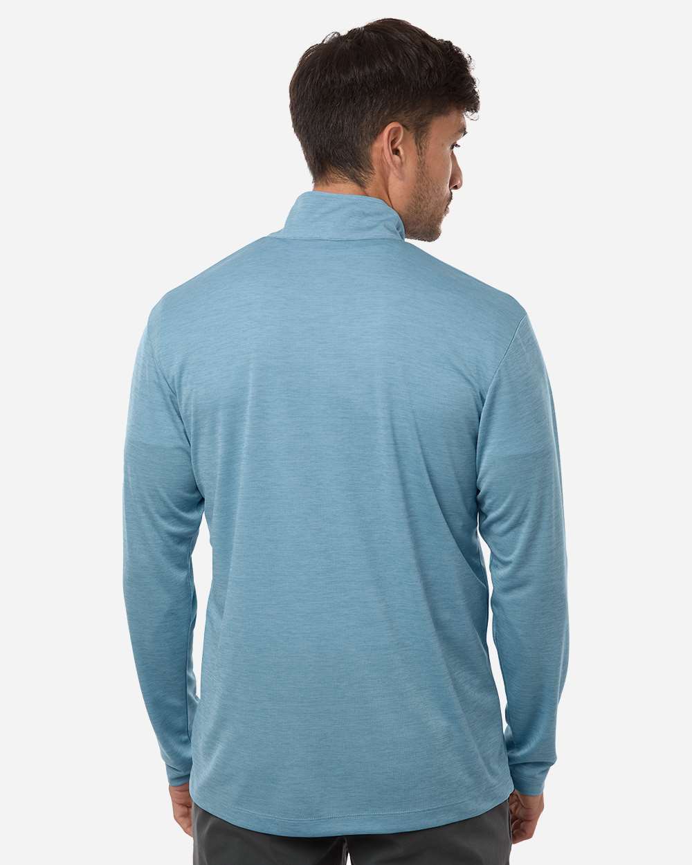 Allpro 4hm700 Performance Mélange Quarter-zip Pullover - Cloud Blue Melange