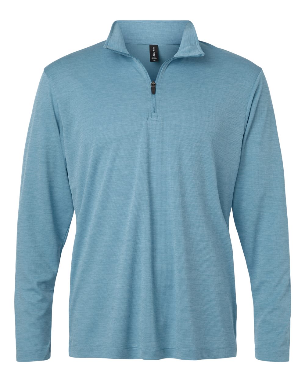 Allpro 4hm700 Performance Mélange Quarter-zip Pullover - Cloud Blue Melange