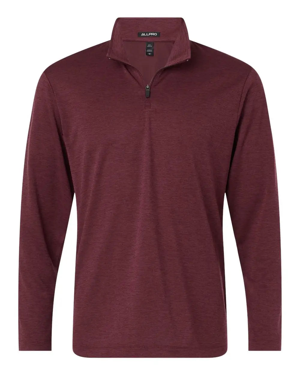 Allpro 4hm700 Performance Mélange Quarter-zip Pullover - Maroon Melange - Adult Xs
