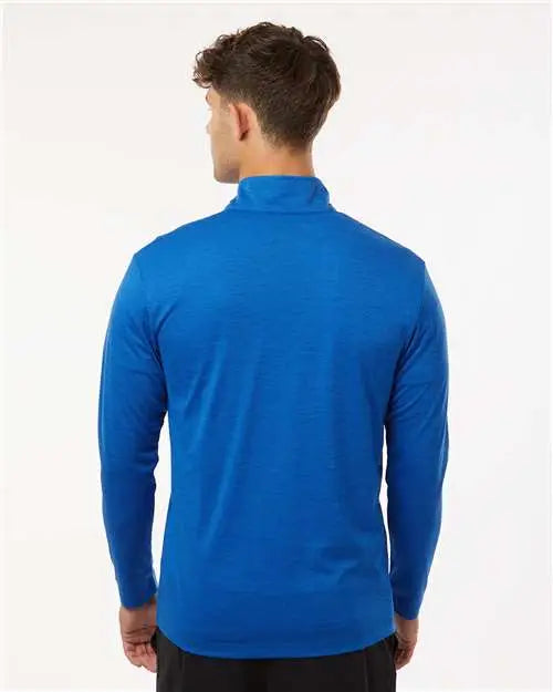 Allpro 4hm700 Performance Mélange Quarter-zip Pullover - Royal Melange