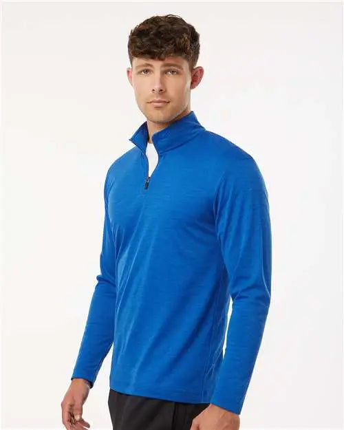 Allpro 4hm700 Performance Mélange Quarter-zip Pullover - Royal Melange