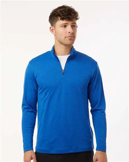 Allpro 4hm700 Performance Mélange Quarter-zip Pullover - Royal Melange
