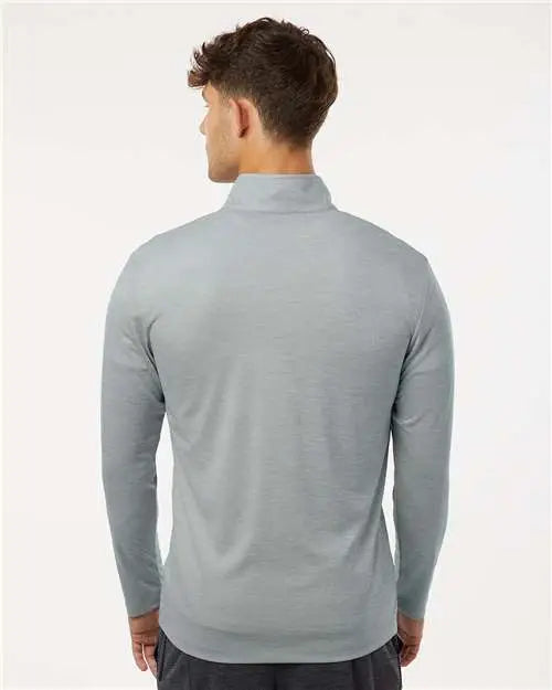 Allpro 4hm700 Performance Mélange Quarter-zip Pullover - Silver Melange