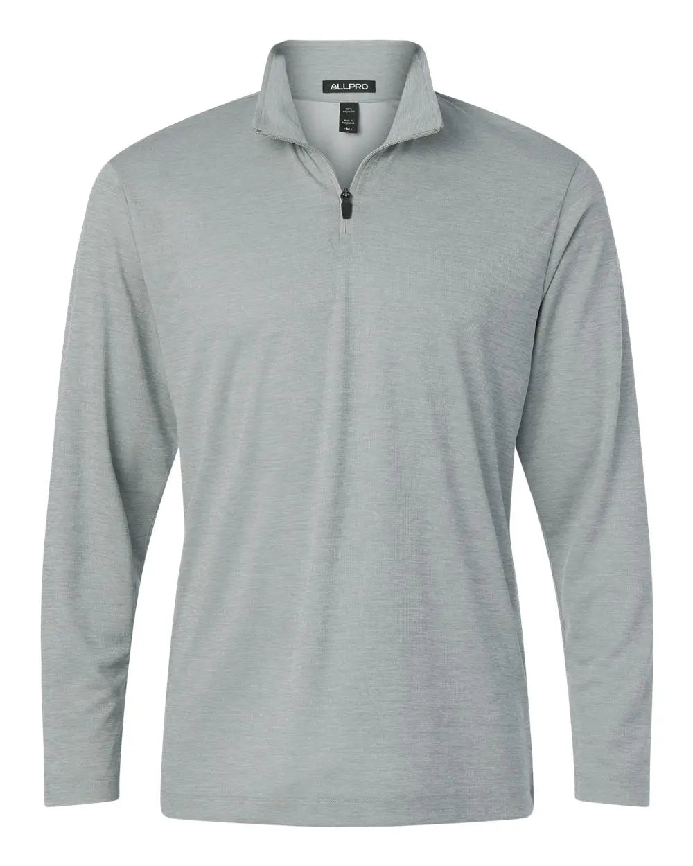 Allpro 4hm700 Performance Mélange Quarter-zip Pullover - Silver Melange - Adult Xs
