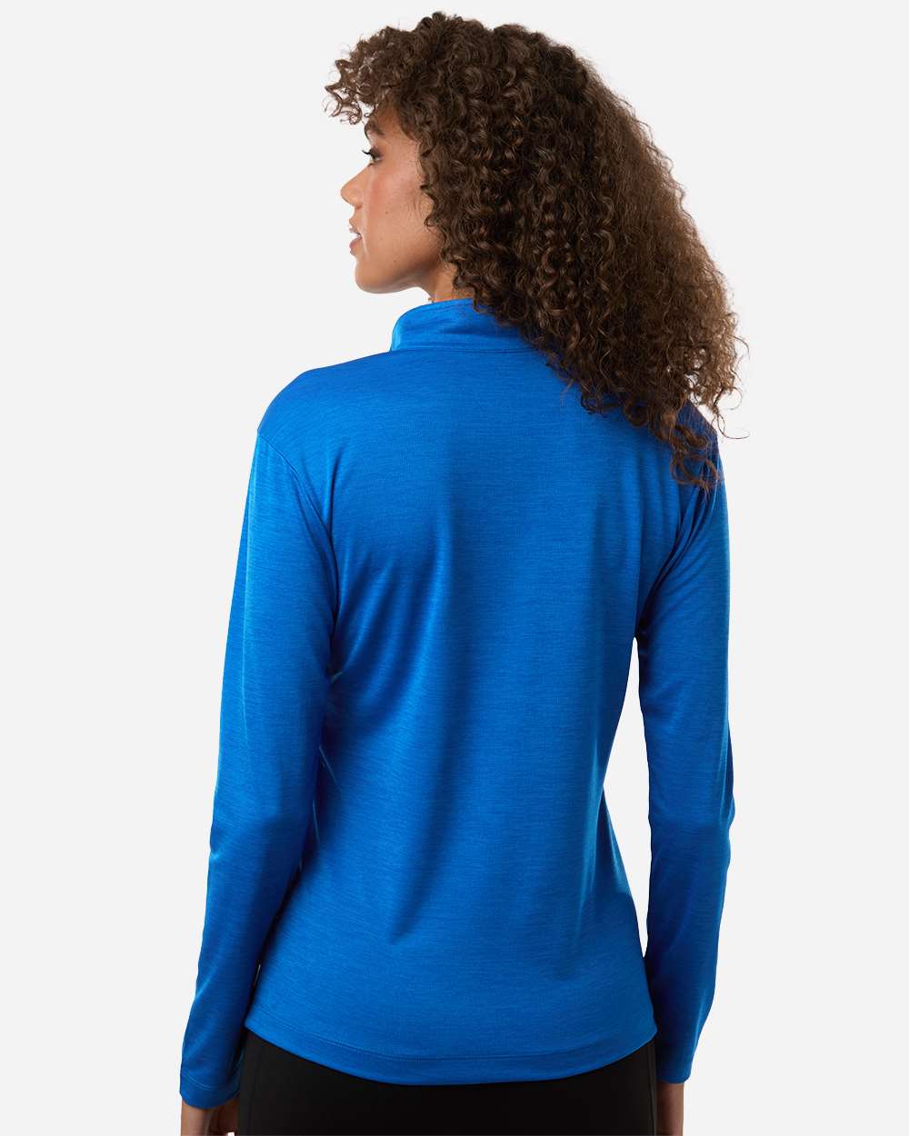 Allpro 4hm70l Women’s Pro-lock Performance Mélange Quarter-zip Pullover - Royal Melange