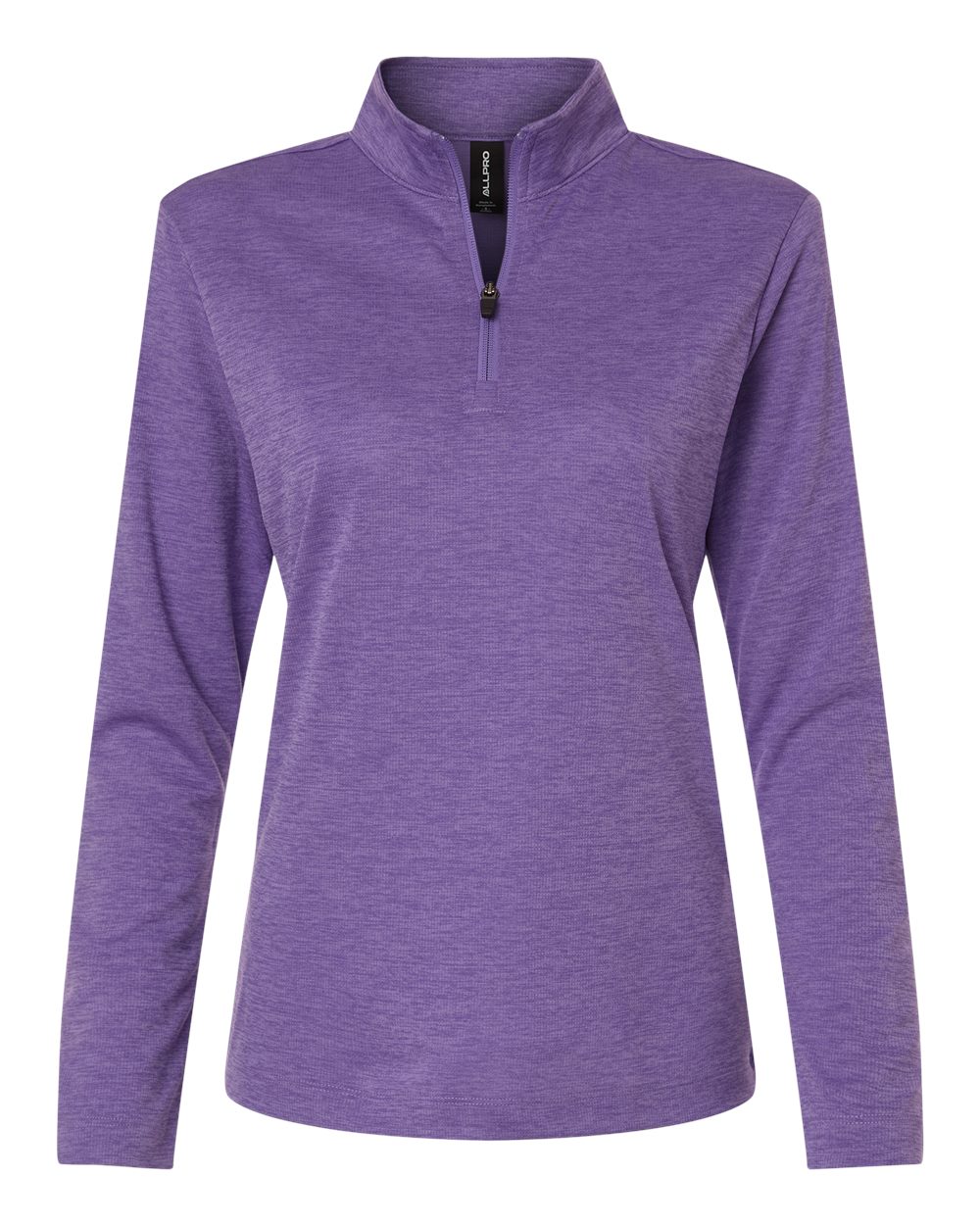 Allpro 4hm70l Women’s Pro-lock Performance Mélange Quarter-zip Pullover - Violet Melange
