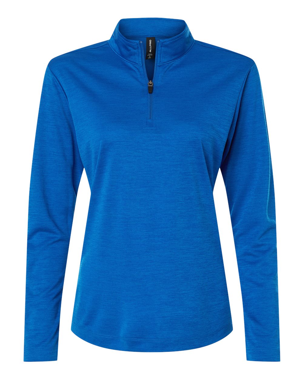 Allpro 4hm70l Women’s Pro-lock Performance Mélange Quarter-zip Pullover - Royal Melange