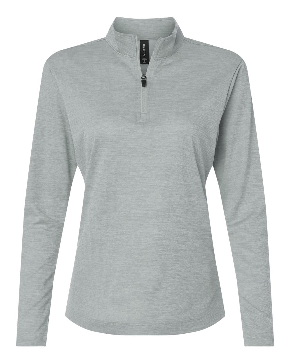 Allpro 4hm70l Women’s Pro-lock Performance Mélange Quarter-zip Pullover - Silver Melange